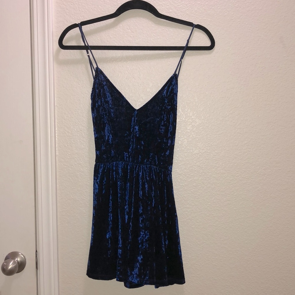 COPY - Sexy velvet open back romper